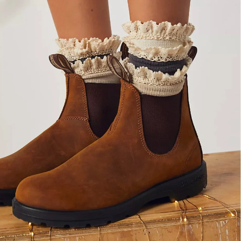 NWT Free People Beloved Waffle Knit Ankle Socks navy blue 1 Pair - Picture 5 of 12